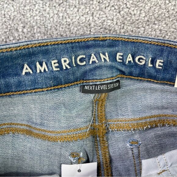 American Eagle Jeggings Women's 2 Blue Skinny Medium Wash Mid-Rise Stretch - Picture 5 of 14